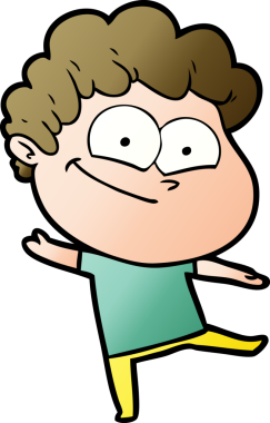 Bir insan tarafından çizilmiş mutlu bir adam.