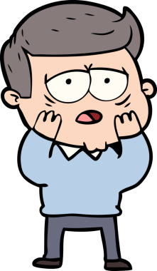 Bir insan tarafından çizilmiş yorgun bir adam.