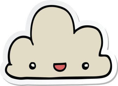 Bir insan tarafından çizilmiş küçük mutlu bulut.