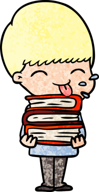 Bir insan tarafından çizilmiş mutlu çizgi film çocuğu.