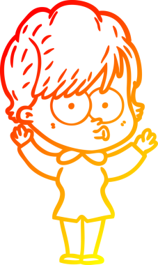 Bir insan tarafından çizilmiş bir karikatür kadın çizimi