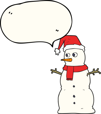 Bir insan tarafından çizilmiş serbest konuşma balonu kardan adam.