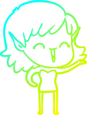 Bir insan tarafından çizilmiş soğuk gradyan çizgi çizimi.