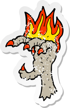 Bir insan tarafından çizilmiş ürkütücü bir çizgi filmin gerilimli yapıştırması.