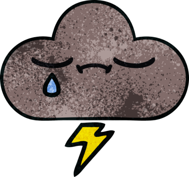 Bir insan tarafından çizilmiş fırtına bulutunun retro grunge deseni.