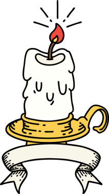 Bir insan tarafından çizilmiş, dövme stili ürkütücü erime mumlu parşömen.