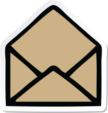 Bir insan tarafından çizilmiş şirin bir karikatür kağıdının etiketi.