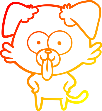 Bir insan tarafından çizilmiş dilli çizgi film köpeği çizimi.