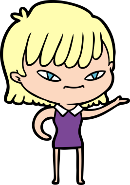 Bir insan tarafından çizilmiş karikatür kadın.