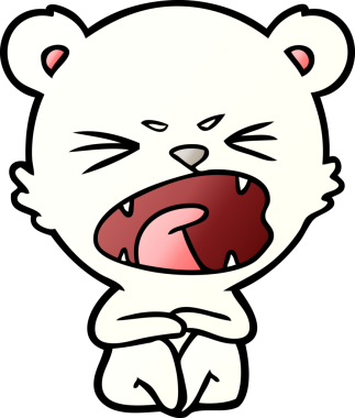 Bir insan tarafından çizilmiş kızgın kutup ayısı çizgi filmi.