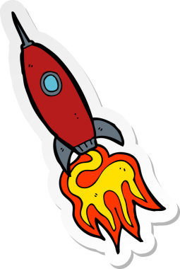 Bir insan tarafından çizilmiş bir uzay gemisinin çıkartması.