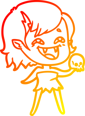 Bir insan tarafından çizilmiş gülen vampir kız çizgi filmi.