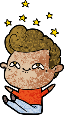 Bir insan tarafından çizilmiş heyecanlı bir çizgi film.