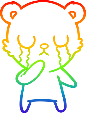 Bir insan tarafından çizilmiş ağlayan kutup ayısı çizgi filmi.