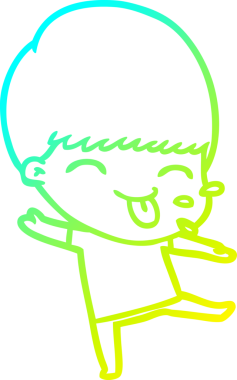 Bir çizgi film karakterinin insan tarafından çizilmiş bir dili dışarı çıkarması.