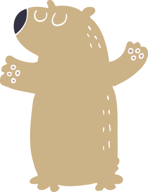 Bir insan tarafından çizilmiş çizgi film karalama ayısı