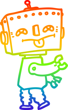 gökkuşağı gradyan çizgisi bir insan tarafından çizilmiş robot çizgi