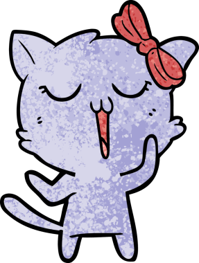 Bir insan tarafından çizilmiş çizgi film kedisi.