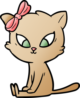 Bir insan tarafından çizilmiş çizgi film kedisi.