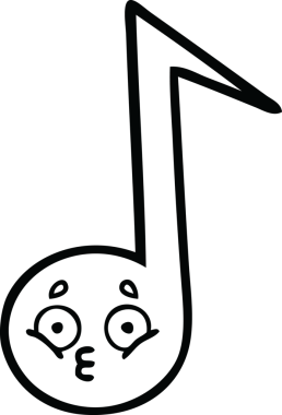 Bir insan tarafından çizilmiş bir notanın çizgi çizimi