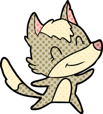 Bir insan tarafından çizilmiş dost canlısı bir kurt.