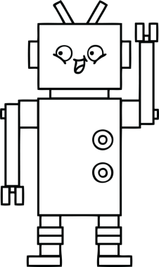 Bir insan tarafından çizilmiş robot çizimi