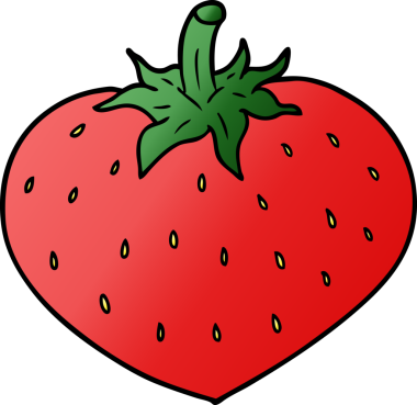 Bir insan tarafından çizilmiş çilek çizgi filmi.