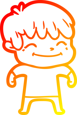 Bir insan tarafından çizilmiş mutlu çizgi film çocuğu çizimi.