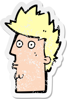 Bir insan tarafından çizilmiş bir karikatürün gerilimli çıkartması.