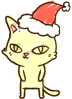 Bir insan tarafından çizilen Noel Kedisi Tebeşiri