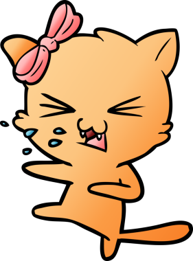 Bir insan tarafından çizilmiş çizgi film kedisi.