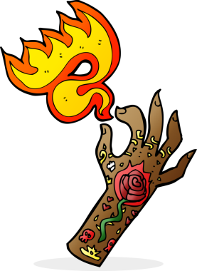 Bir insan tarafından çizilmiş dövme el sembolü.