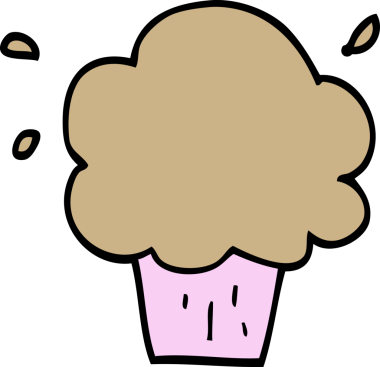 Bir insan tarafından çizilmiş bir kek.