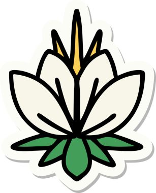 Bir insan tarafından çizilmiş geleneksel su zambağı stili dövmesi.