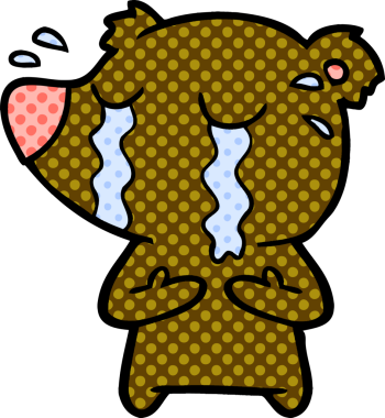 Bir insan tarafından çizilmiş ağlayan ayı.