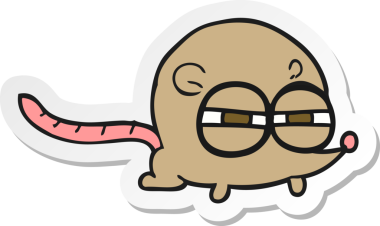 Bir insan tarafından çizilmiş şeytani bir farenin çıkartması.