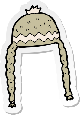 Bir insan tarafından çizilmiş havalı bir şapkanın çıkartması.