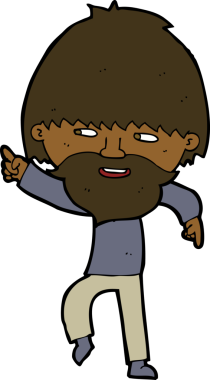 Çizgi film sakallı adam bir insan tarafından çizilmiş.