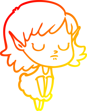 Bir insan tarafından çizilmiş çizgi film karakteri bir elf kızı çizimi