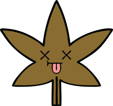 Bir insan tarafından çizilmiş bir sonbahar yaprağının sevimli karikatürü.