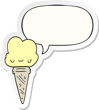 Bir insan tarafından çizilmiş yüz ifadeli karikatür dondurması.