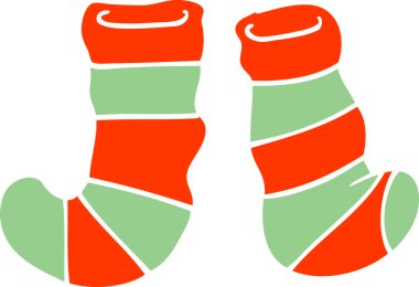 Bir insan tarafından çizilmiş çizgili çoraplar.