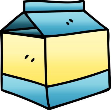 bir insan tarafından çizilmiş gölgelenmiş gölgeli çizgi film gradyanı gölgeli meyve suyu kartonudur.