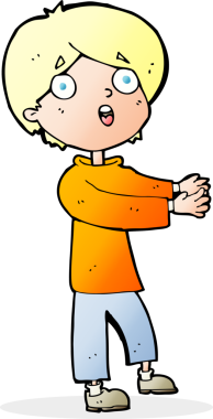 Bir insan tarafından çizilmiş, şok olmuş bir çocuk.