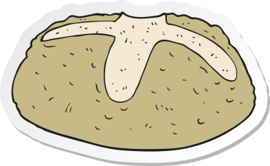 Bir insan tarafından çizilmiş bir somun ekmeğin çıkartması.