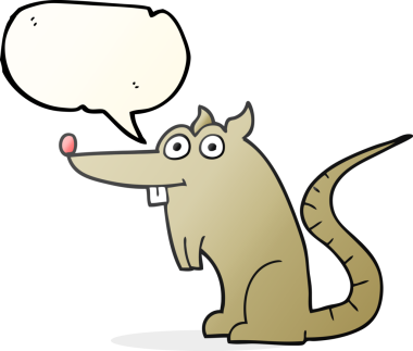 Bir insan tarafından çizilmiş serbest konuşma balonu çizgi film faresi.