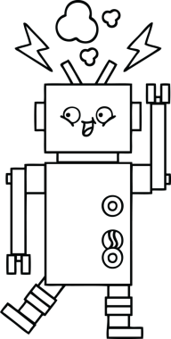 Bir insan tarafından çizilmiş robot çizimi