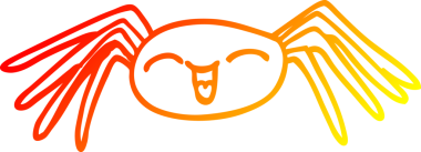 Bir insan tarafından çizilen mutlu örümceğin sıcak çizgi çizimi