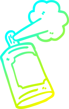 Bir insan tarafından çizilen çizgi film spreyinin soğuk gradyan çizimi