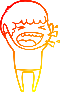 Bir insan tarafından çizilmiş gülen adamın sıcak çizgi çizimi.